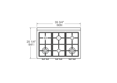 NEW Bertazzoni Professional Series 90 cm gas rangetop 6 brass burners