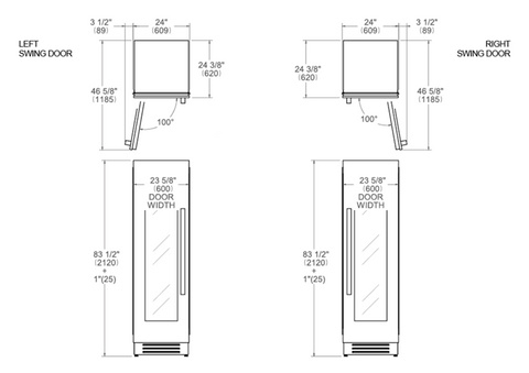 Bertazzoni 60 cm Built-in Wine Cellar Column Stainless Steel