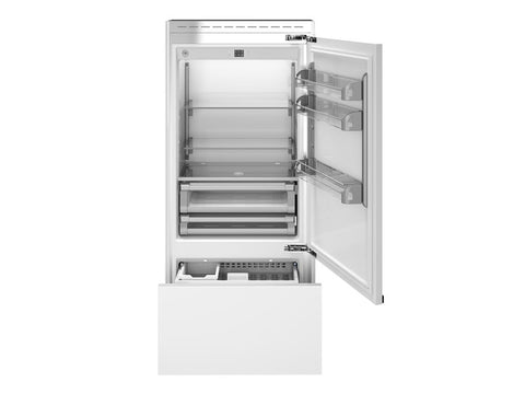 Bertazzoni 90cm Built-In Premium Fridge Freezer Bottom Mount, Panel Ready Right hinges