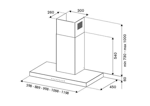 Bertazzoni 110 cm Wallmount Hood - Master Series