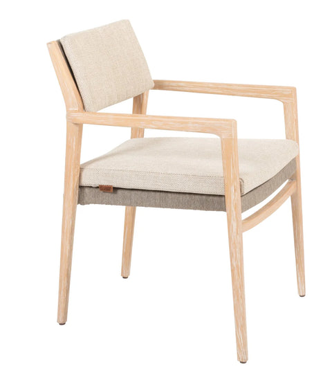 4 Seasons Outdoor Julia Stackable Dining Chair Teak Brushed With 2 Cushions