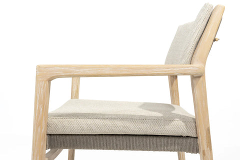 4 Seasons Outdoor Julia Stackable Dining Chair Teak Brushed With 2 Cushions