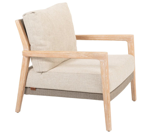 4 Season Outdoor Julia Living Chair Teak Brushed With 2 Cushions