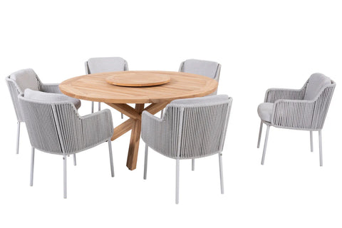 4 Season Outdoor Bernini 6 Seat Dining Set With Prado Table