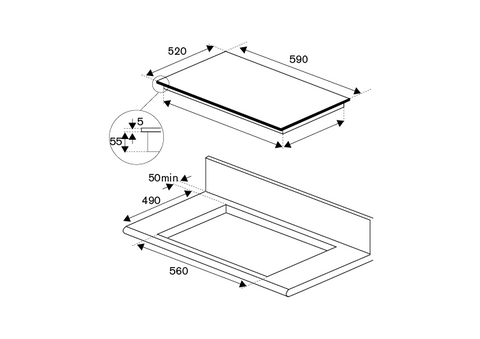 Bertazzoni 60cm Induction Hob with 3 Cooking Zones - Modern Series