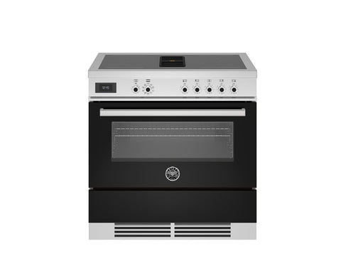 Bertazzoni Professional Series 90 cm Air-Tec cooker with induction top and integrated hood, electronic oven