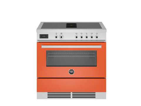 Bertazzoni Professional Series 90 cm Air-Tec cooker with induction top and integrated hood, electronic oven