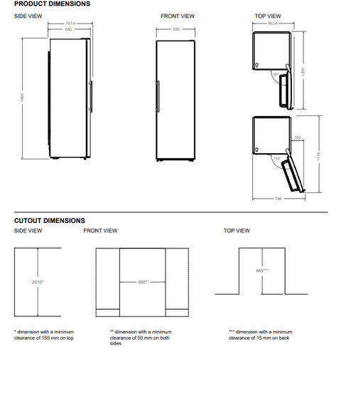 Bertazzoni Professional Series 60cm Single Door Freezer , freestanding