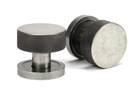 From The Anvil's Pewter Patina Brompton Mortice/Rim Knob Set