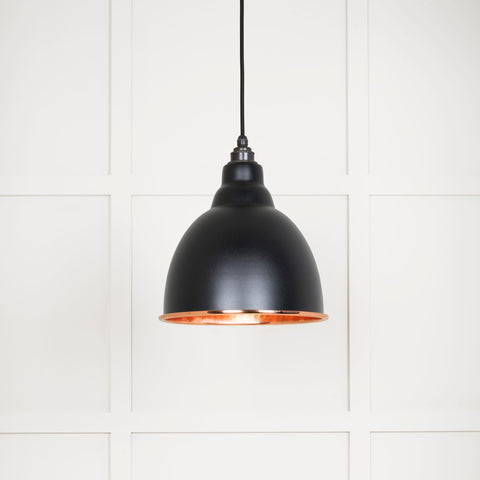 Hammered Copper Brindley Pendant in Elan Black