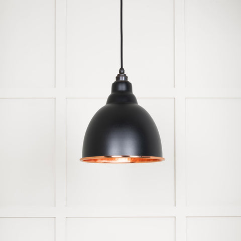 Hammered Copper Brindley Pendant in Elan Black