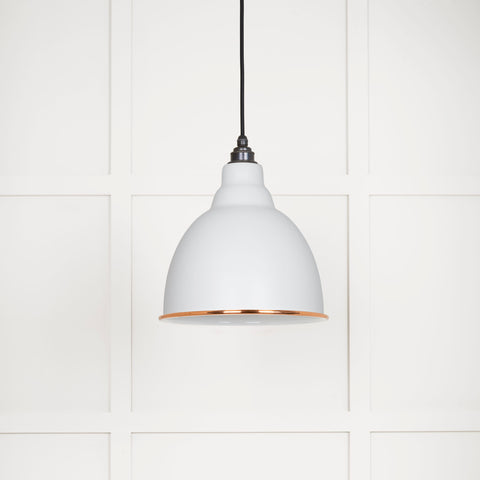 White Gloss Brindley Pendant in Flock