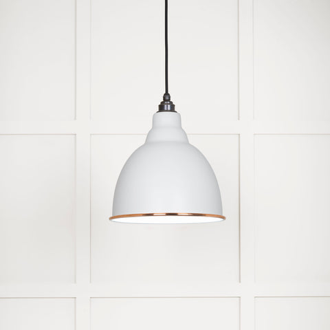 White Gloss Brindley Pendant in Flock