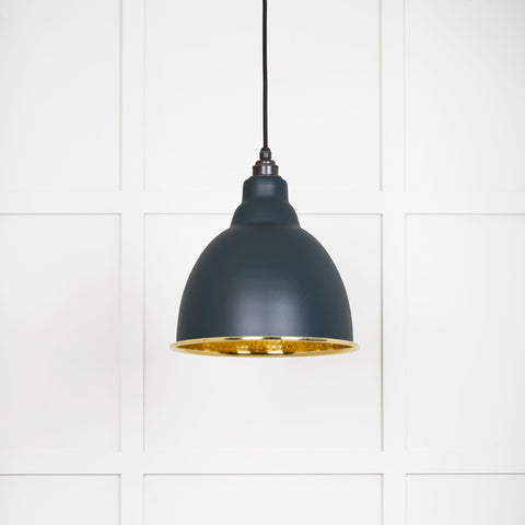 Hammered Brass Brindley Pendant in Soot