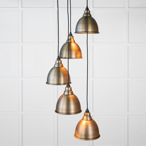 From The Anvil's Aged Brass Aged Brass Brindley Cluster Pendant