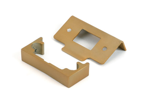 From The Anvil's Satin Brass ½" Rebate Kit for Tubular Mortice Latch