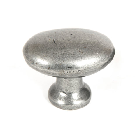 From The Anvil's Pewter Patina Oval Cabinet Knob (Blacksmith)