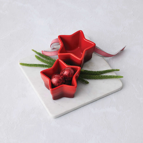 Le Creuset Stoneware Set of 2 Star Ramekins Cerise