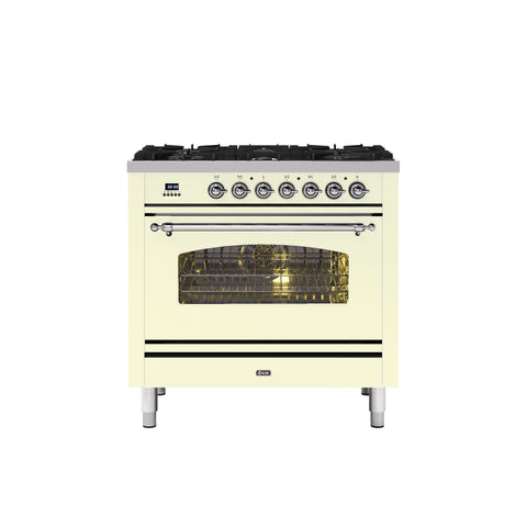 Ilve 90cm Milano 6 Burner Single Oven Dual Fuel Range Cooker