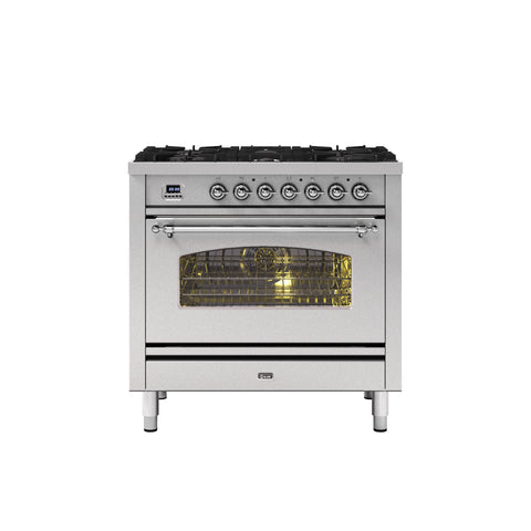 Ilve 90cm Milano 6 Burner Single Oven Dual Fuel Range Cooker