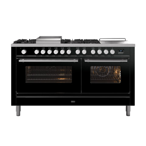 Ilve 150cm Roma 7 Gas Burners and Coup De Feu Dual Fuel Range Cooker