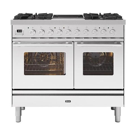 Ilve 90cm Roma 2 Zone Induction with 4 Gas Burners Double Oven Dual Fuel Range Cooker
