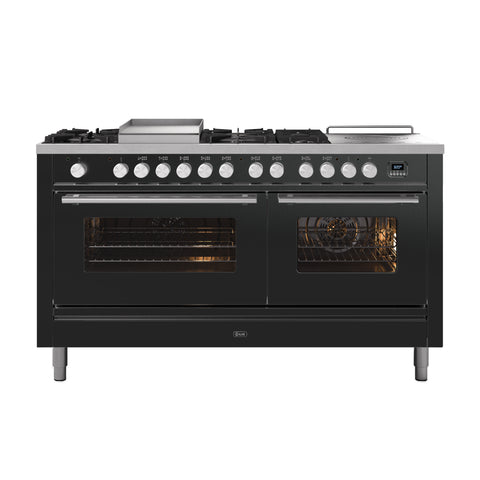 Ilve 150cm Roma 7 Gas Burners and Coup De Feu Dual Fuel Range Cooker
