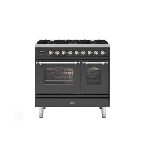 Ilve 90cm Milano 6 Burner Double Oven Dual Fuel Range Cooker