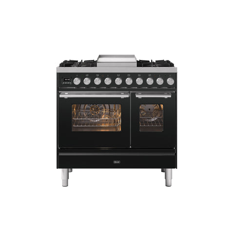 Ilve 90cm Roma Fry Top Double Oven Dual Fuel Range Cooker