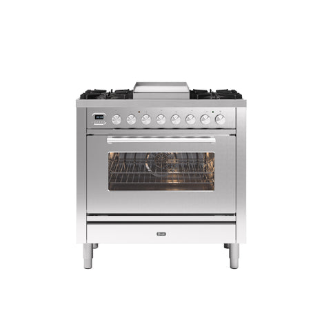 Ilve 90cm Roma Fry Top Single Oven Dual Fuel Range Cooker