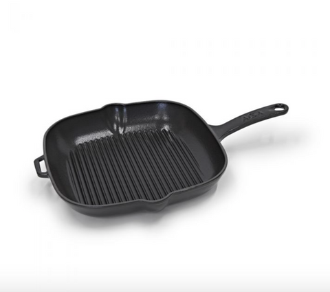 AGA Cast Iron 26cm Square Grill Pan Matt Black