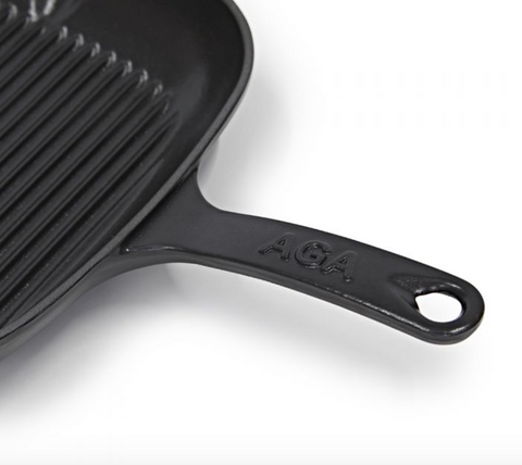 AGA Cast Iron 26cm Square Grill Pan Matt Black