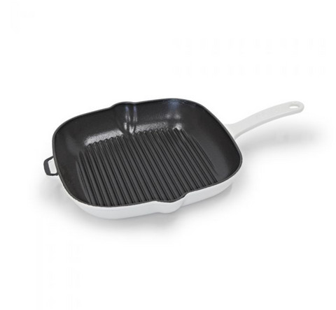 AGA Cast Iron 26cm Square Grill Pan Matt White -