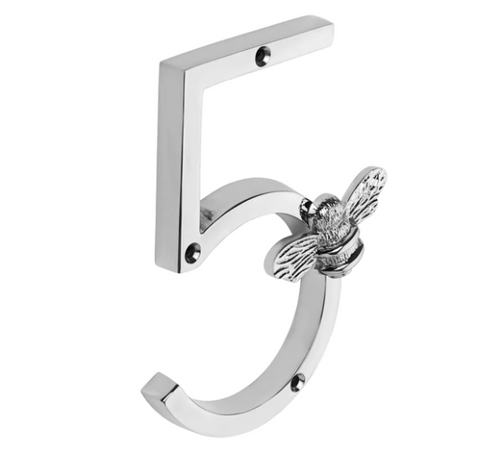 Brass Bee Premium House Numbers with Bee in Nickel Finish 0-9 - 20% OFF BLACK FRIDAY SALE
