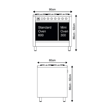 Ilve 90cm Milano Induction Double Oven Range Cooker