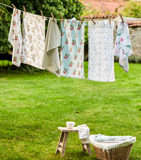 Tea Towel (Set of 2) - Strawberries - Blue