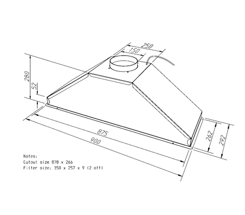 AGA 90cm Built-in Hood