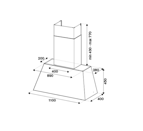 110cm Wallmount Hood - Heritage Series