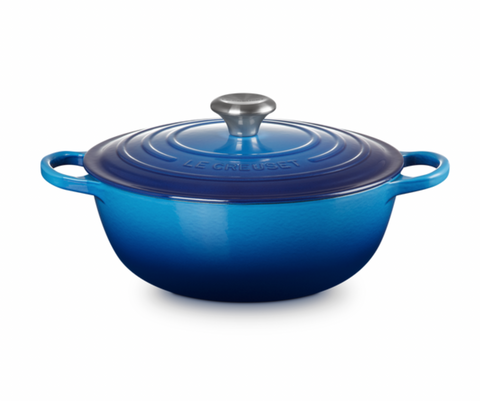 Le Creuset Signature Cast Iron 28cm Soup Pot - Azure Blue
