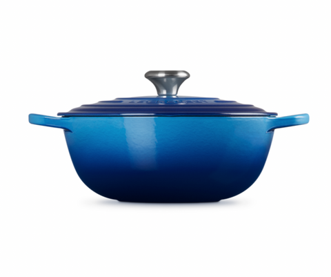 Le Creuset Signature Cast Iron 28cm Soup Pot - Azure Blue