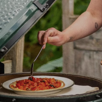 Falcon Enamelware X Big Green Egg Oven To Table Oval Plate