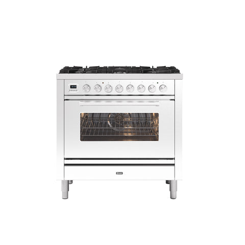 Ilve 90cm Roma 6 Burner Single Oven Dual Fuel Range Cooker