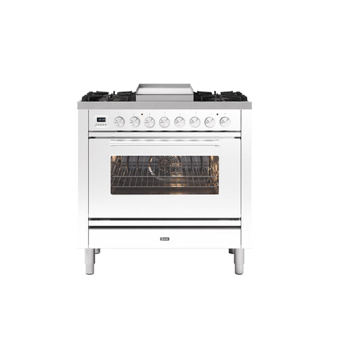 Ilve 90cm Roma Fry Top Single Oven Dual Fuel Range Cooker