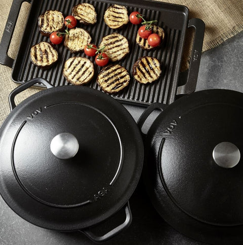 AGA Cast Iron 26cm Casserole - Black
