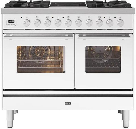 Ilve 90cm Roma 2 Zone Induction with 4 Gas Burners Double Oven Dual Fuel Range Cooker
