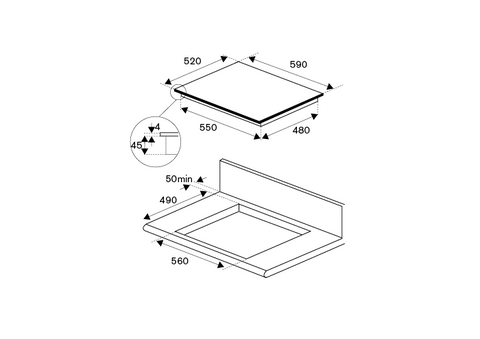 Bertazzoni Modern Series 60cm Induction Hob, 2 multizone