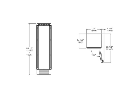 Bertazzoni 60 cm Built-in Refrigerator Column Panel Ready
