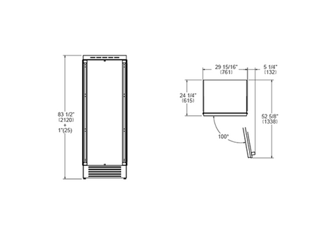 Bertazzoni 75 cm Built-in Refrigerator Column Panel Ready