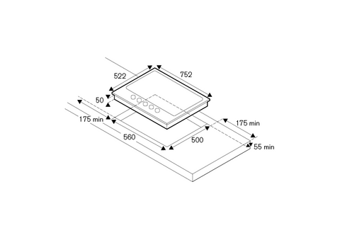 Bertazzoni Modern Series 75 cm gas on glass hob with central wok