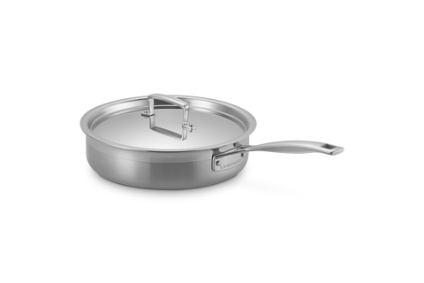 Le Creuset 24cm 3-ply Stainless Steel Uncoated Sauté Pan with Lid